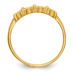 14k Polished 3-Stone Mothers Ring Mounting - 16