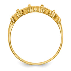 14k Polished 4-Stone Mothers Ring Mounting - 11