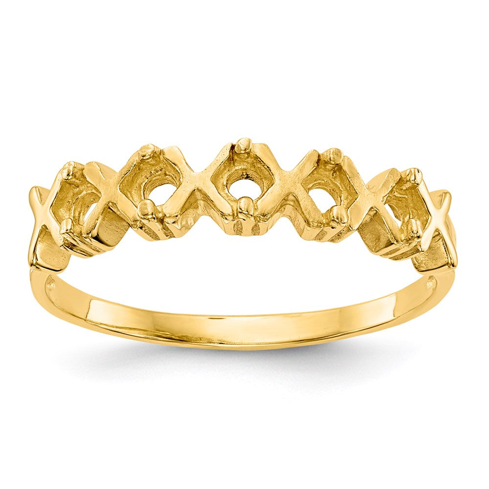 14kw Polished 5-Stone Mothers Ring Mounting - 2