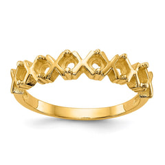 14k Polished 6-Stone Mothers Ring Mounting - 7