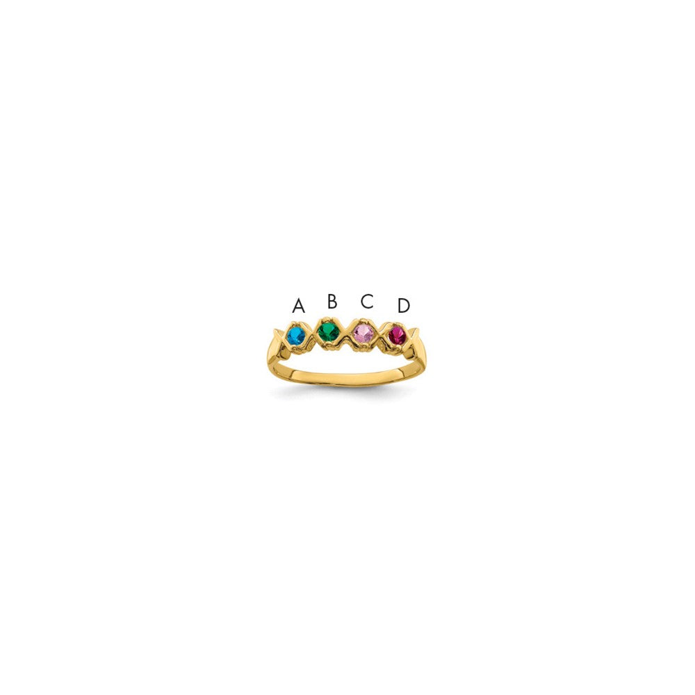 14k Synthetic Family Jewelry Ring - 105