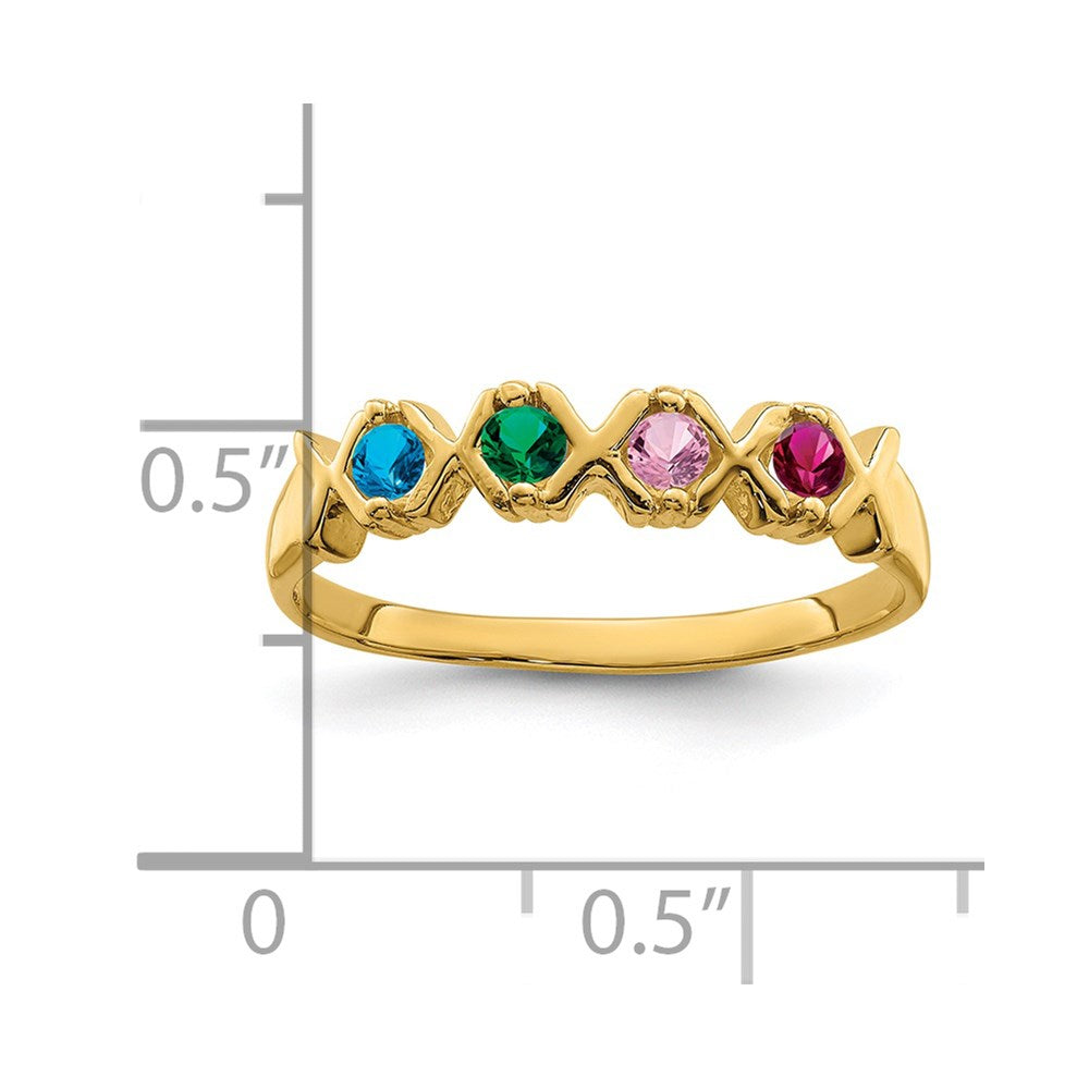 14k Synthetic Family Jewelry Ring - 105