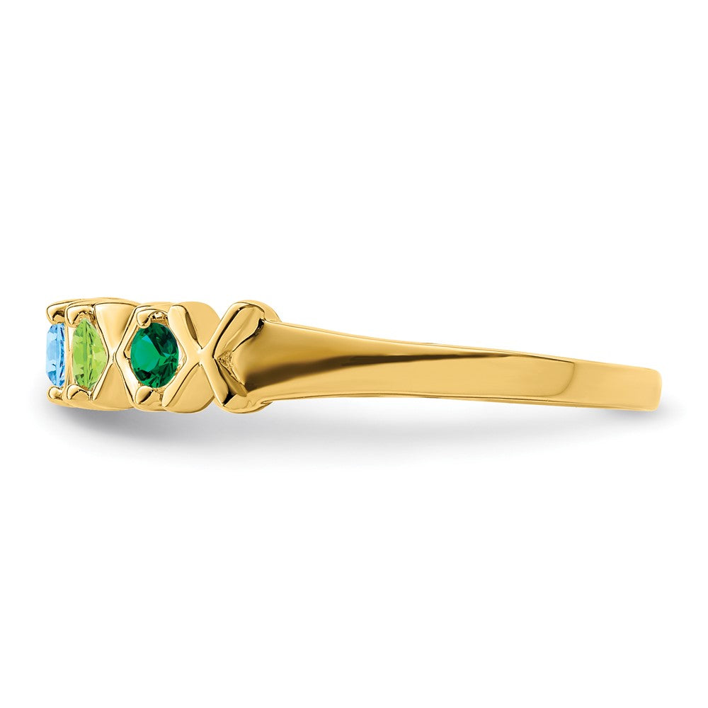 14k Synthetic Family Jewelry Ring - 6