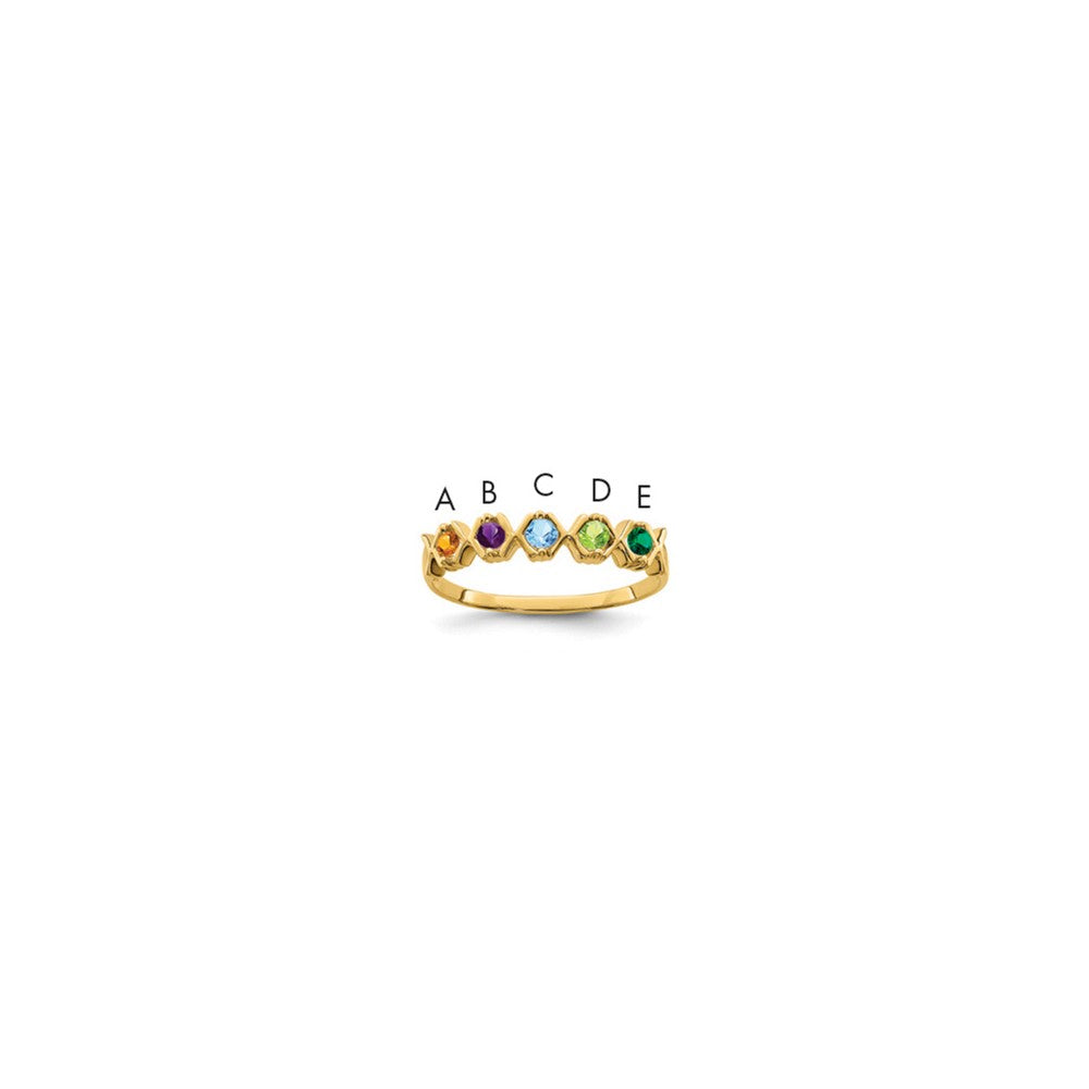 14k Synthetic Family Jewelry Ring - 6