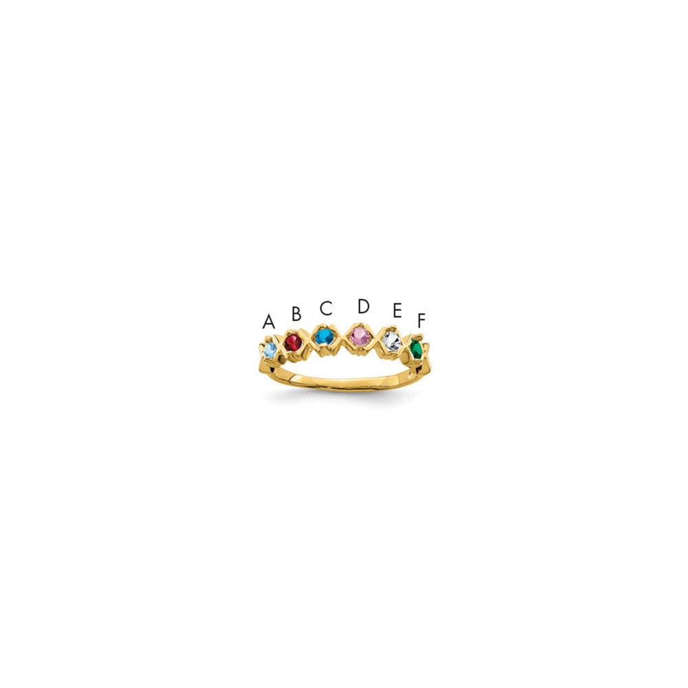 14k Synthetic Family Jewelry Ring - 27