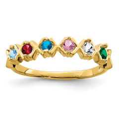 14k Synthetic Family Jewelry Ring - 27