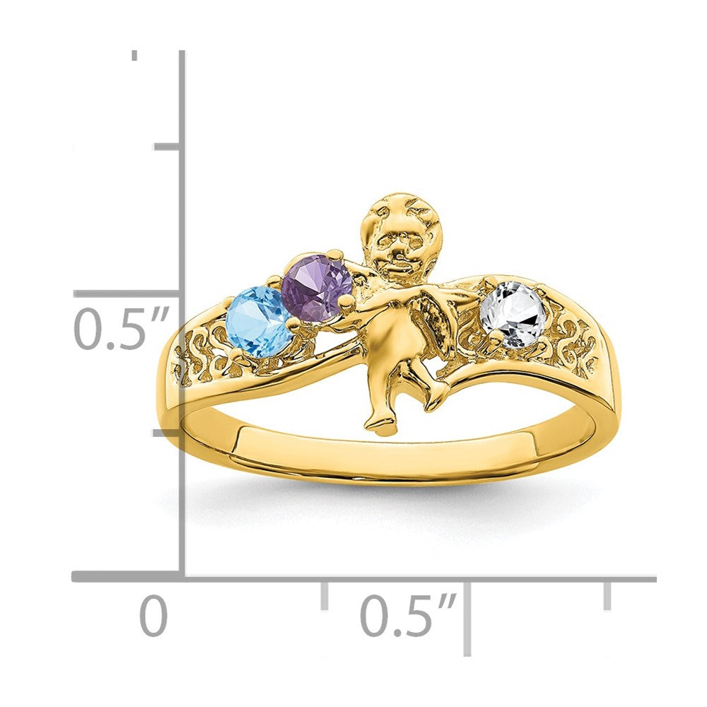 14k Synthetic Family Jewelry Ring - 108