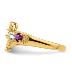 14k Genuine 4 Stone Mother's Ring - 4