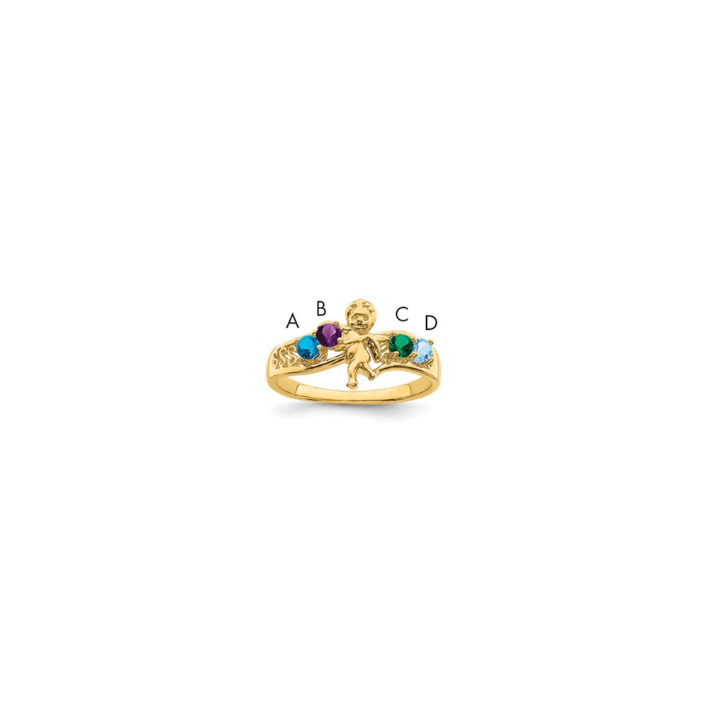 14k Synthetic Family Jewelry Ring - 49