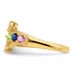 14k Genuine 6 Stone Mother's Ring - 2