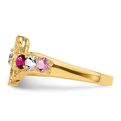 14k Genuine 7 Stone Mother's Ring - 2