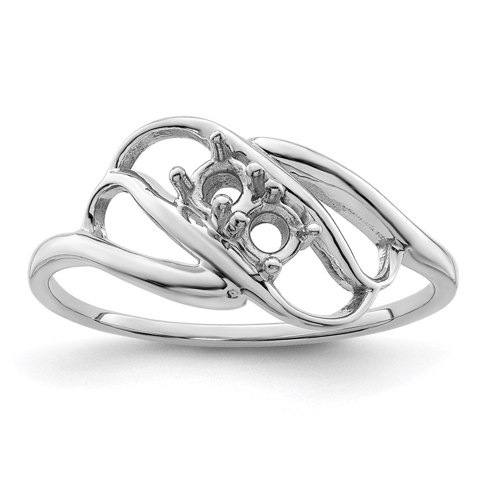 Sterling Silver Rhodium-plated Synthetic 2 Stone Mother's Ring - 35