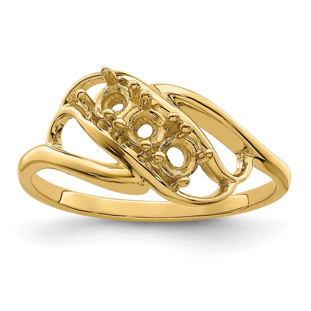 14k Genuine 3 Stone Mother's Ring - 10