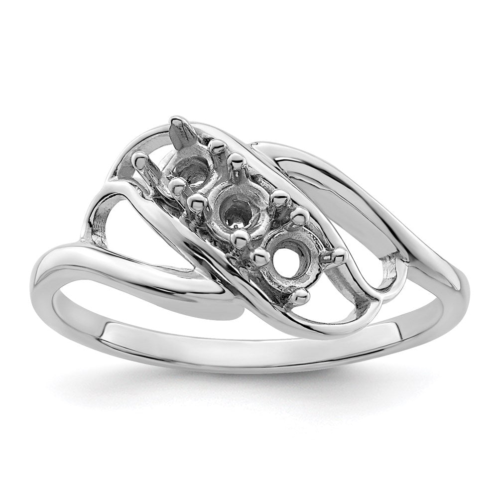 Sterling Silver Rhodium-plated Synthetic 3 Stone Mother's Ring - 49