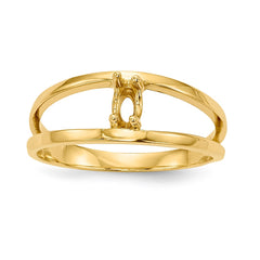 14k Polished 1-Stone Mothers Ring Mounting - 2