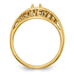 14k Polished 1-Stone Mothers Ring Mounting - 6