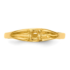 14k Polished 1-Stone Mothers Ring Mounting - 6