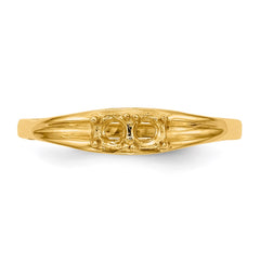 14k Polished 2-Stone Mothers Ring Mounting - 10