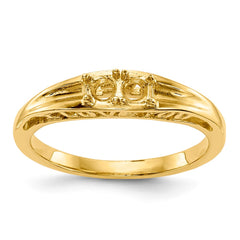 14k Polished 2-Stone Mothers Ring Mounting - 10