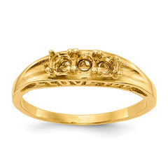 10k Polished 3-Stone Mothers Ring Mounting - 2