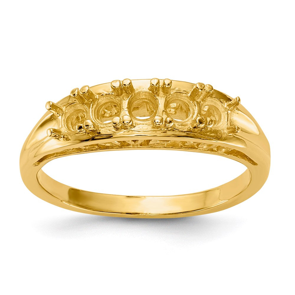 10k Polished 5-Stone Mothers Ring Mounting - 5