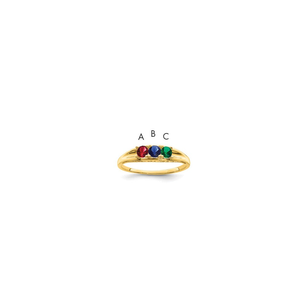 10k Synthetic Family Jewelry Ring - 5