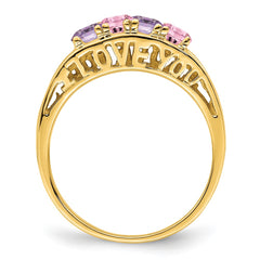 14k Synthetic Family Jewelry Ring - 38