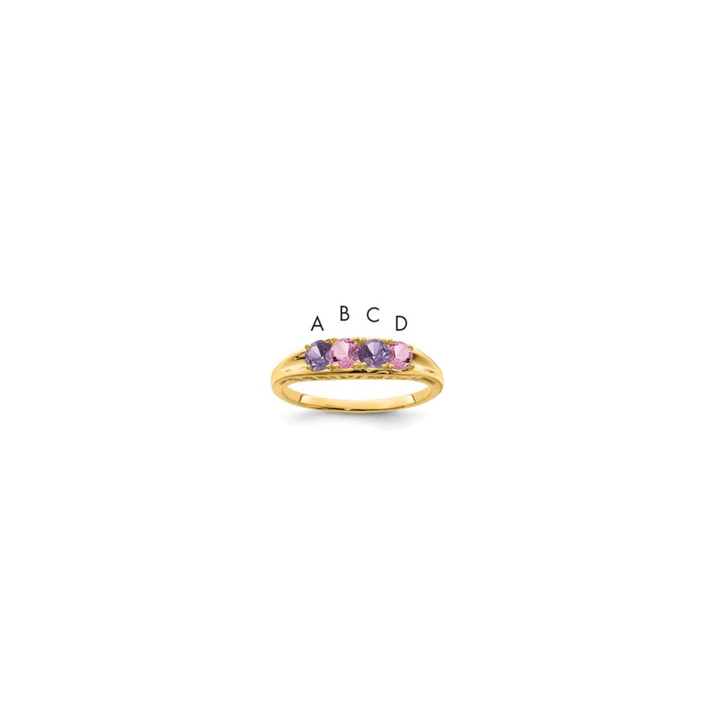 14k Synthetic Family Jewelry Ring - 38