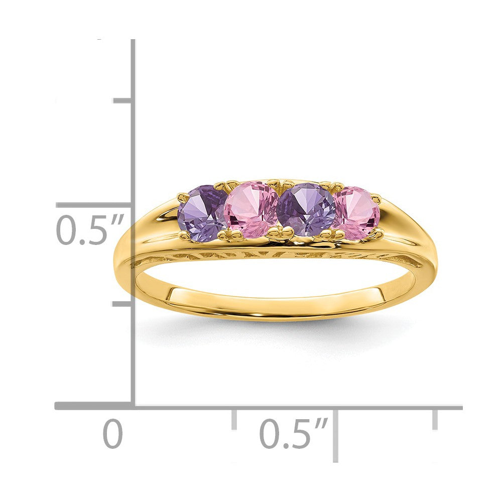 14k Synthetic Family Jewelry Ring - 38