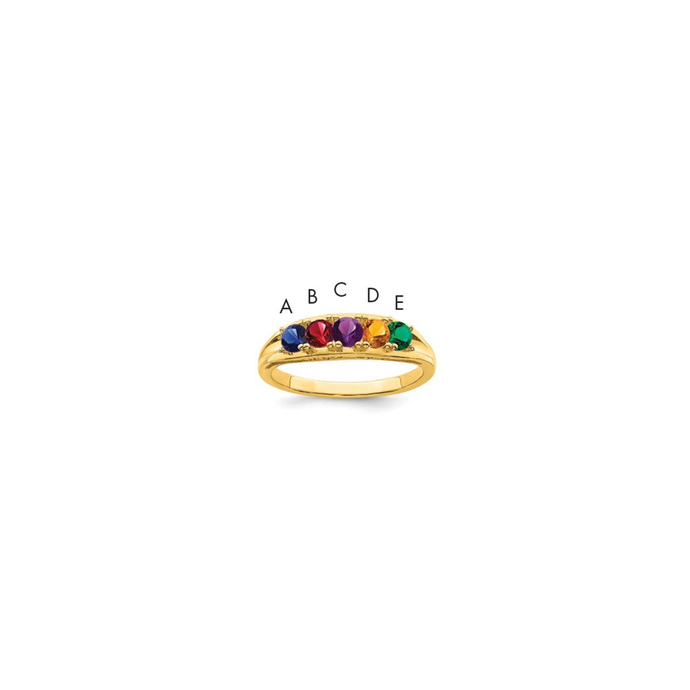 14kw Synthetic Family Jewelry Ring - 2
