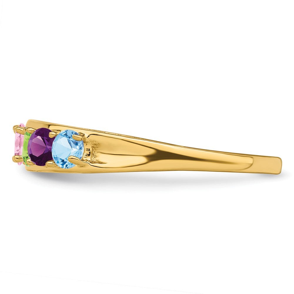 14k Genuine 6 Stone Mother's Ring - 5