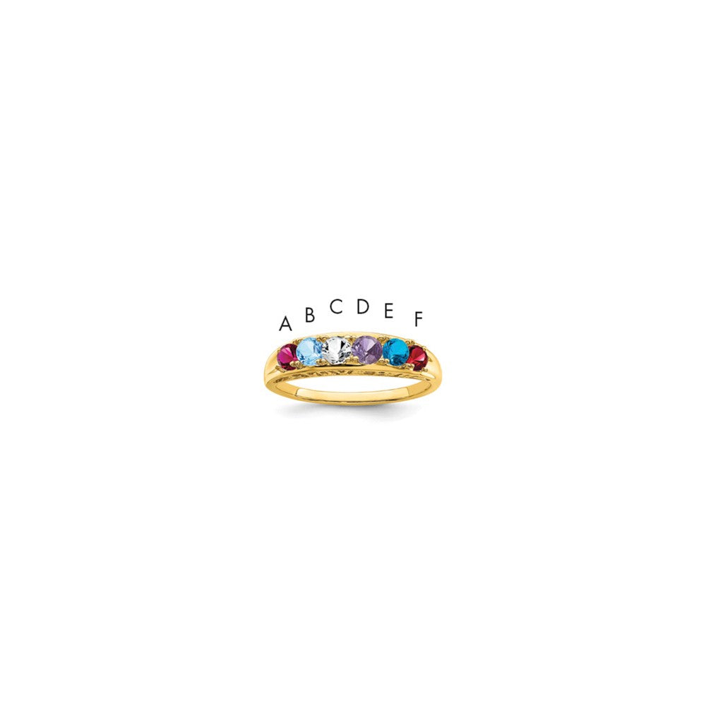 14kw Synthetic Family Jewelry Ring - 3