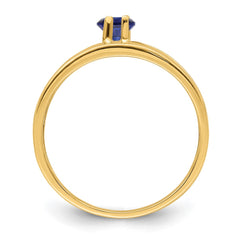 14k Polished 1-Stone Mothers Ring Mounting - 2