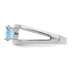Sterling Silver Rhodium-plated Synthetic 2 Stone Mother's Ring - 36