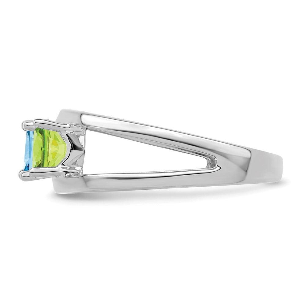 14k White Gold Synthetic Family Jewelry Ring - 19