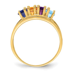 14k Polished 4-Stone Mothers Ring Mounting - 12