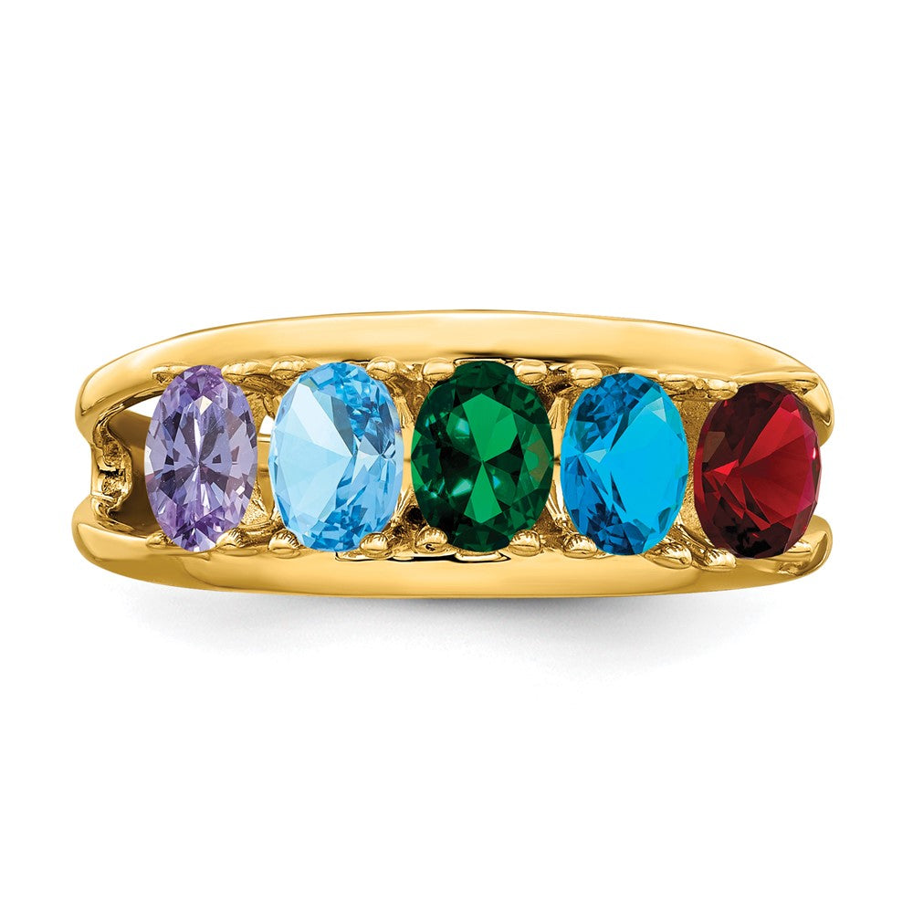 14k Synthetic Family Jewelry Ring - 61