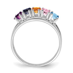 Sterling Silver Rhodium-plated Family Jewelry Ring - 62
