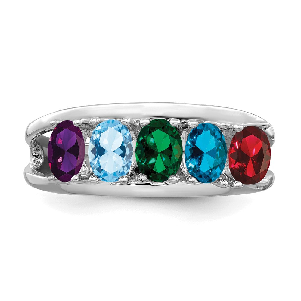 Sterling Silver Rhodium-plated Family Jewelry Ring - 20