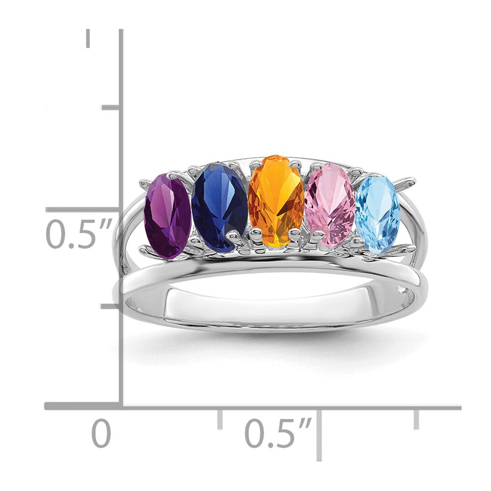 Sterling Silver Rhodium-plated Family Jewelry Ring - 61