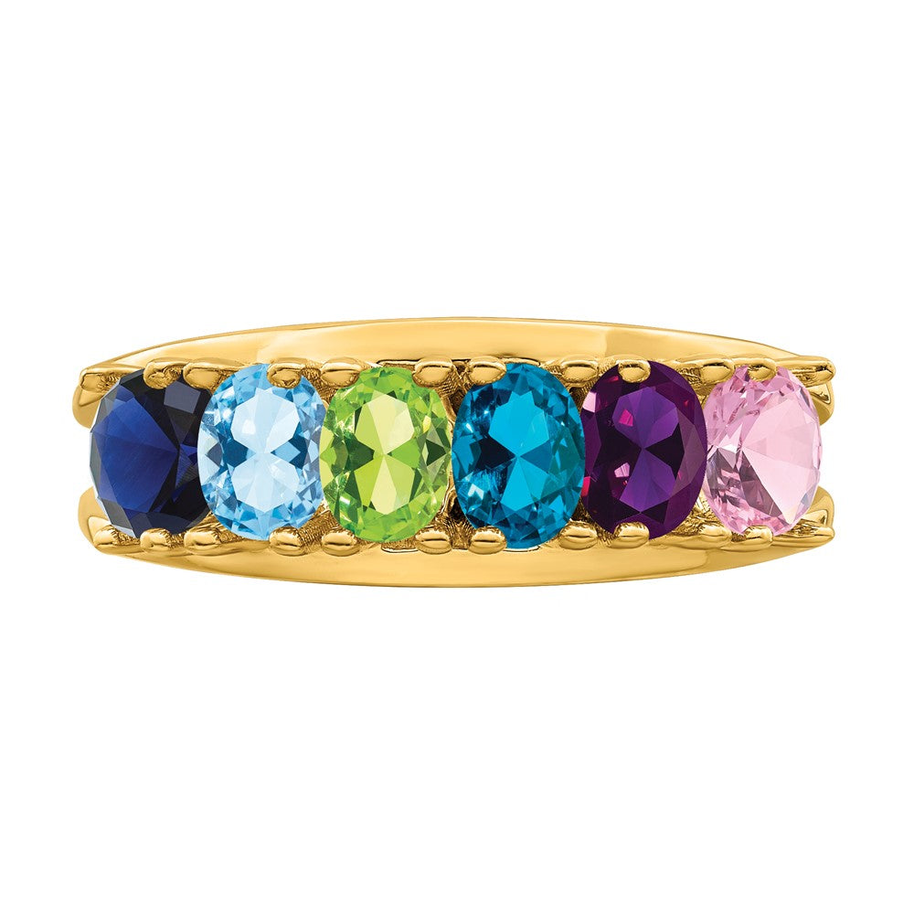 14k Synthetic Family Jewelry Ring - 62