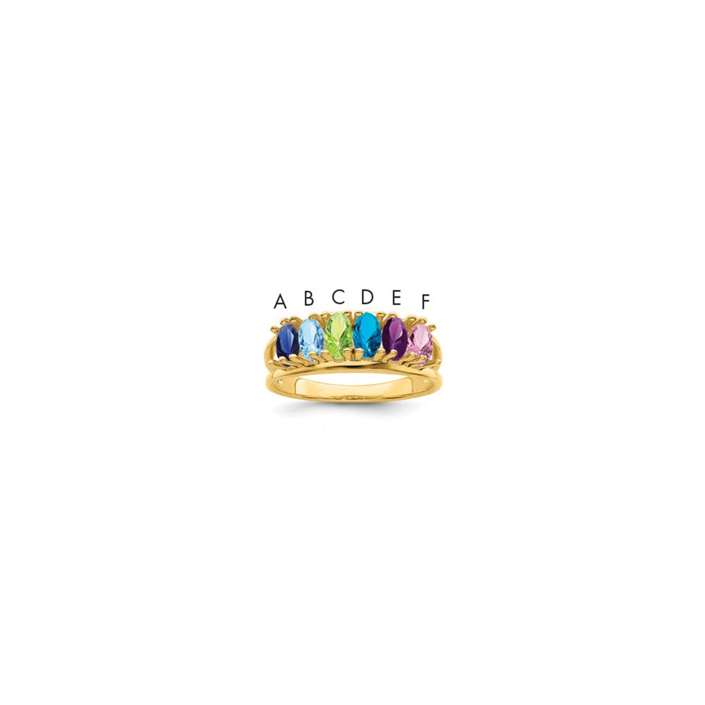 14k Synthetic Family Jewelry Ring - 62