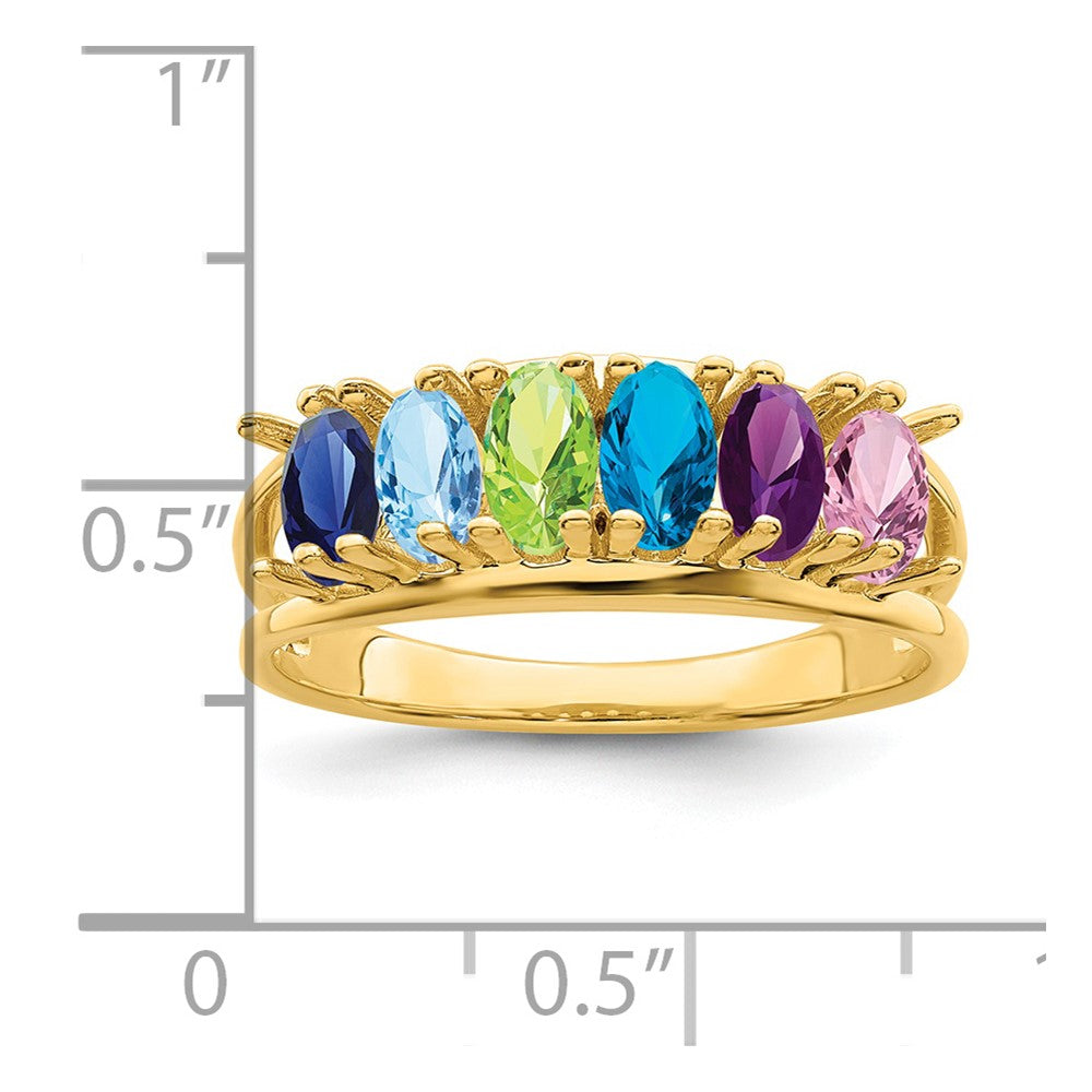14k Synthetic Family Jewelry Ring - 62