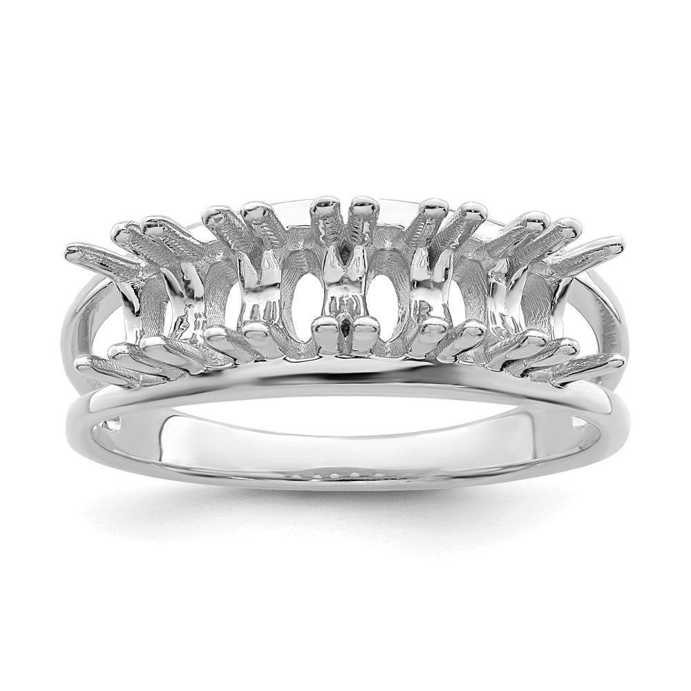 Sterling Silver Rhodium-plated Synthetic 6 Stone Mother's Ring - 23