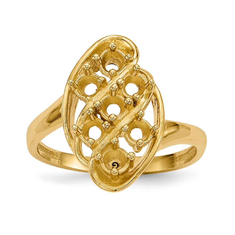 14k Polished 7-Stone Mothers Ring Mounting