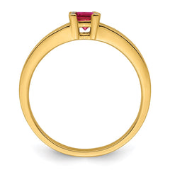 14K Family Jewelry Synthetic Stone & Diamond Set Ring - 13