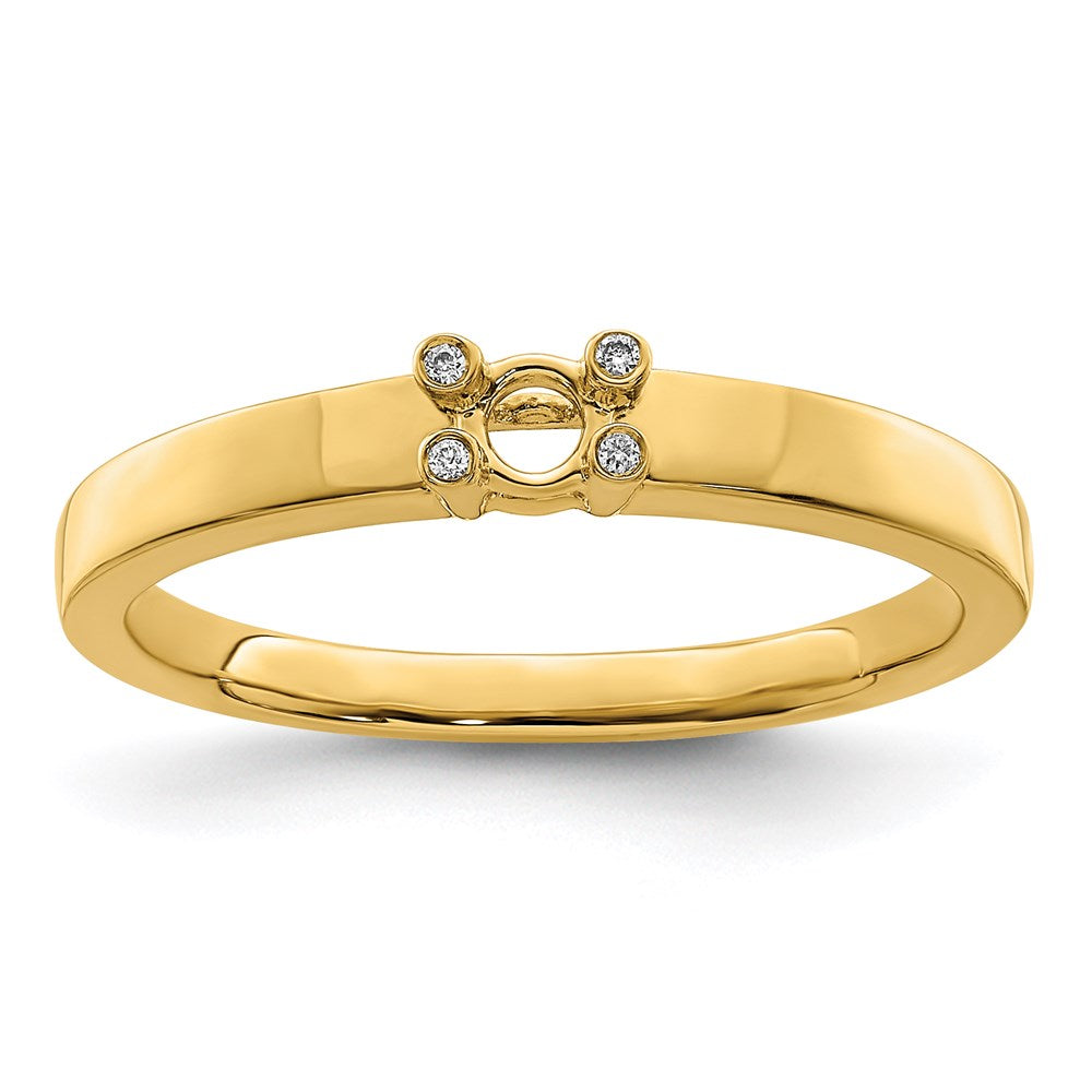 14K Family Jewelry Genuine Stone & Diamond Set Ring - 16