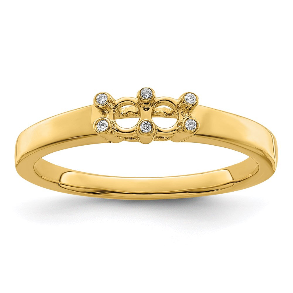 14K Family Jewelry Genuine Stone & Diamond Set Ring - 17