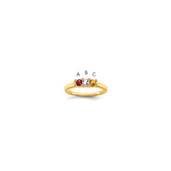 14K Family Jewelry Genuine Stone & Diamond Set Ring - 18