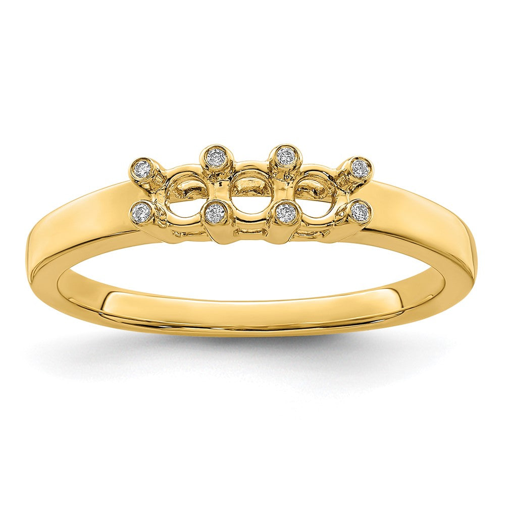 14K Family Jewelry Genuine Stone & Diamond Set Ring - 18